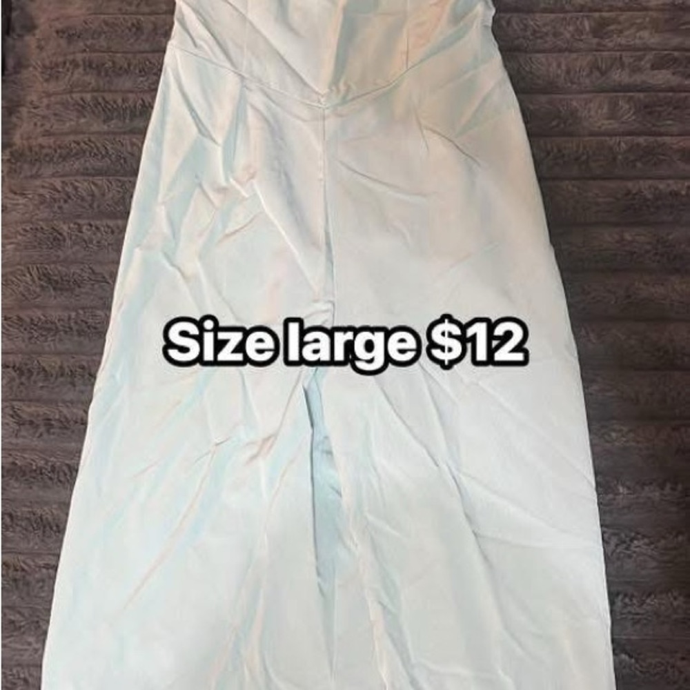 SHEIN Light Blue Strapless Jumpsuit